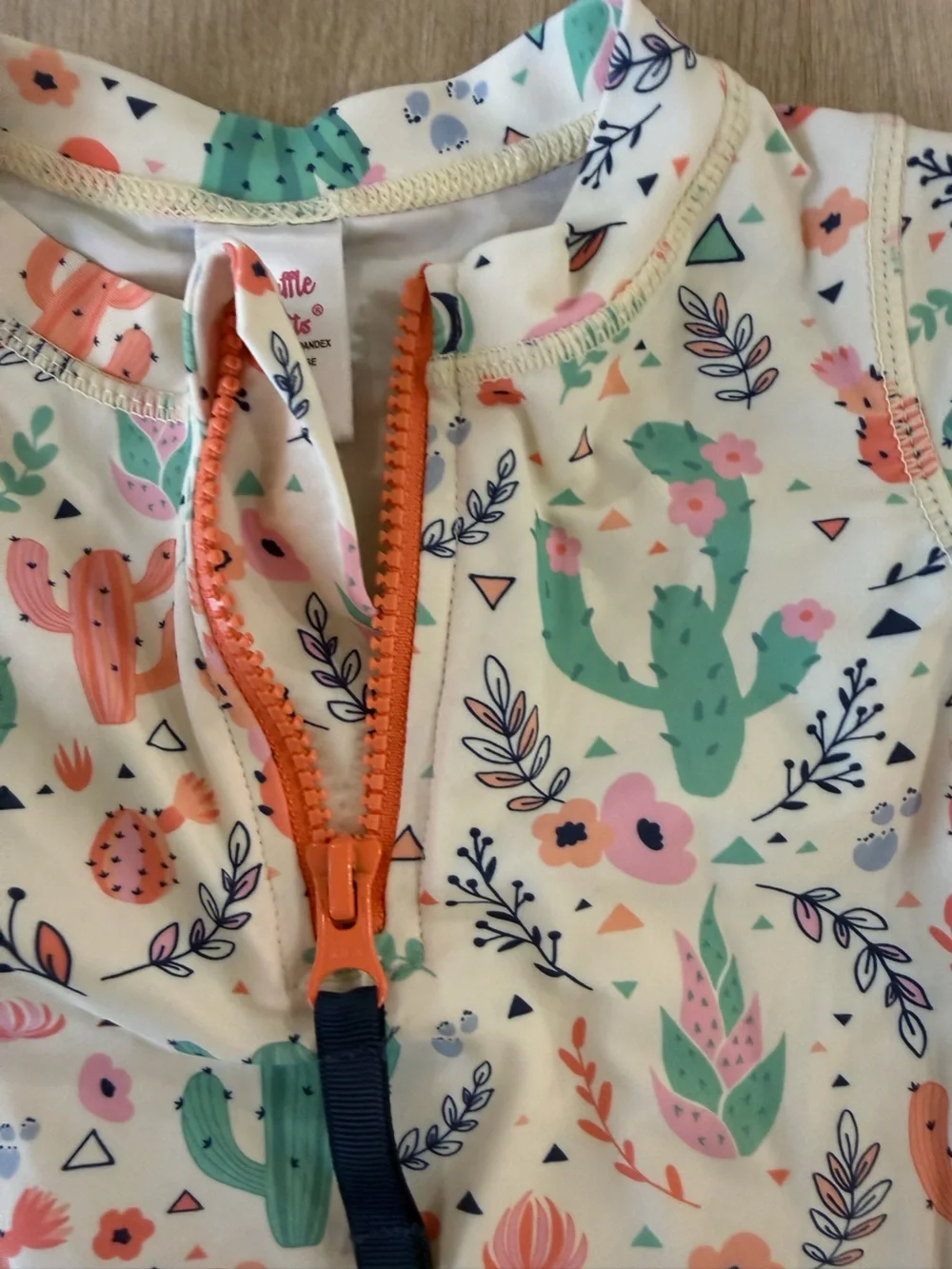 RuffleButts Toddler Cactus Print Long Sleeve Rash Guard 18-24M UPF Swim Beach